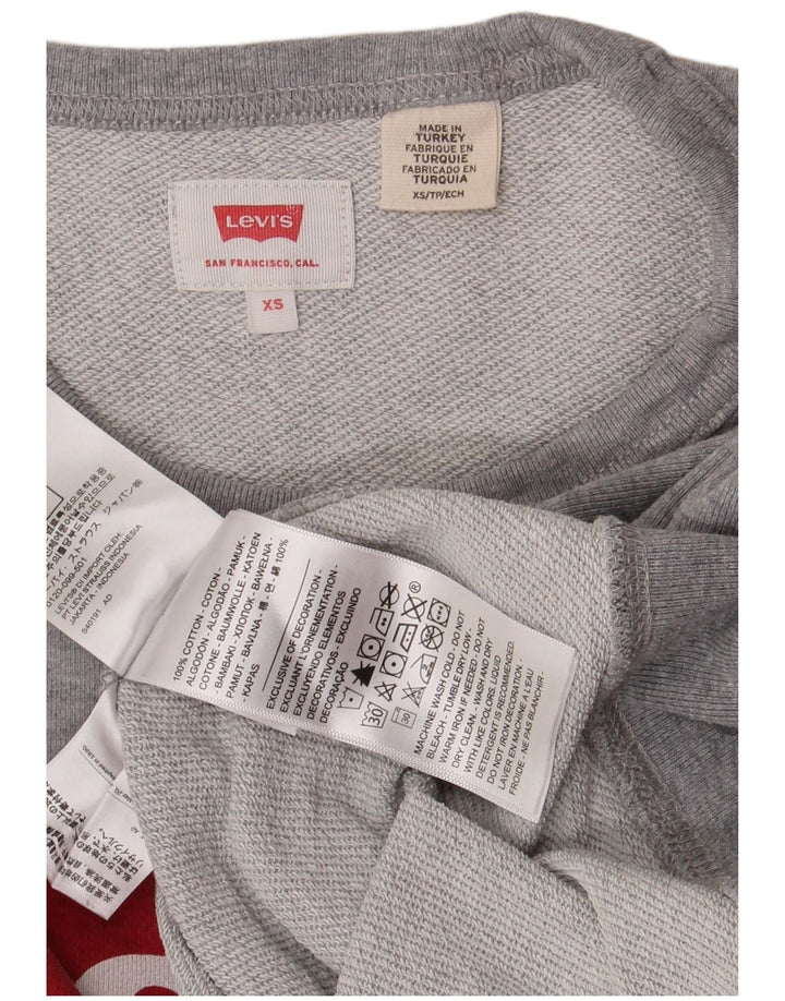 Levi's Mens Graphic Sweatshirt Jumper XS Grey Flecked Cotton
