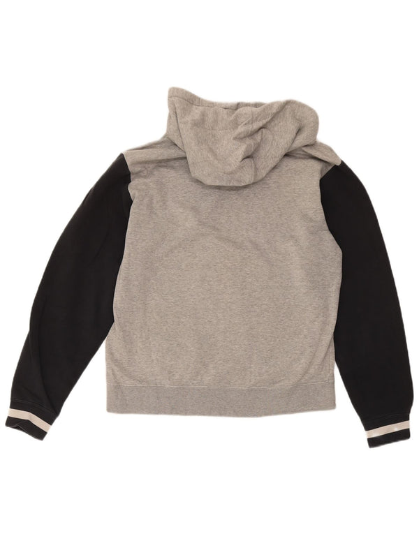 Nike Mens Graphic Hoodie Jumper XS Grey Colourblock Cotton