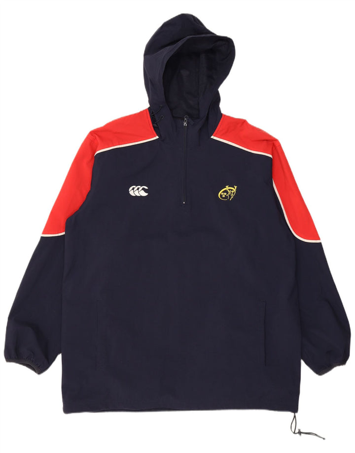 CANTERBURY Mens Munster Rugby Hooded Tracksuit Top Jacket Large Navy Blue