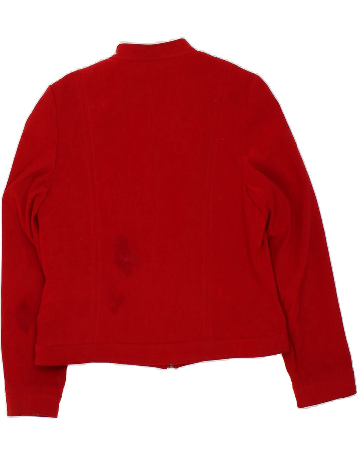 DOROTHY PERKINS Womens Crop Bomber Jacket UK 14 Medium  Red Polyester Vintage Dorothy Perkins and Second-Hand Dorothy Perkins from Messina Hembry 