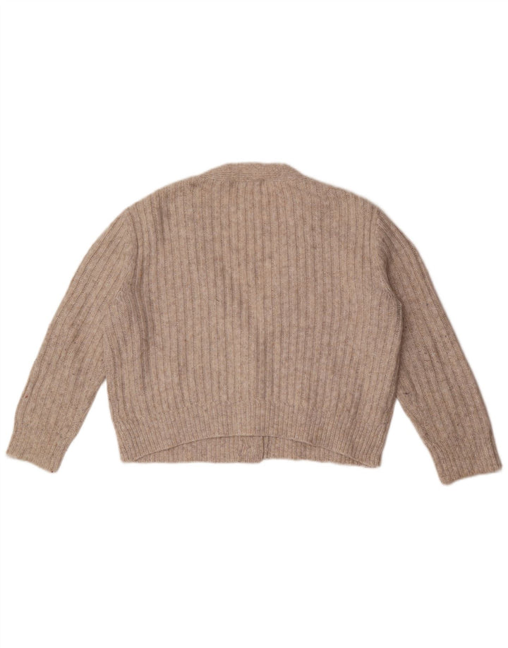 Marks & Spencer Womens Crop Oversized Cardigan Sweater UK 14 Medium Grey