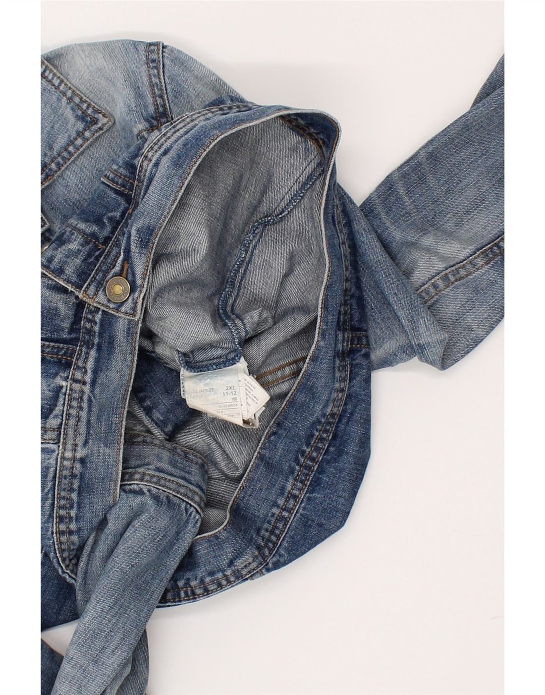 BENETTON Boys Denim Jacket 11-12 Years 2XL  Blue Cotton Vintage Benetton and Second-Hand Benetton from Messina Hembry 