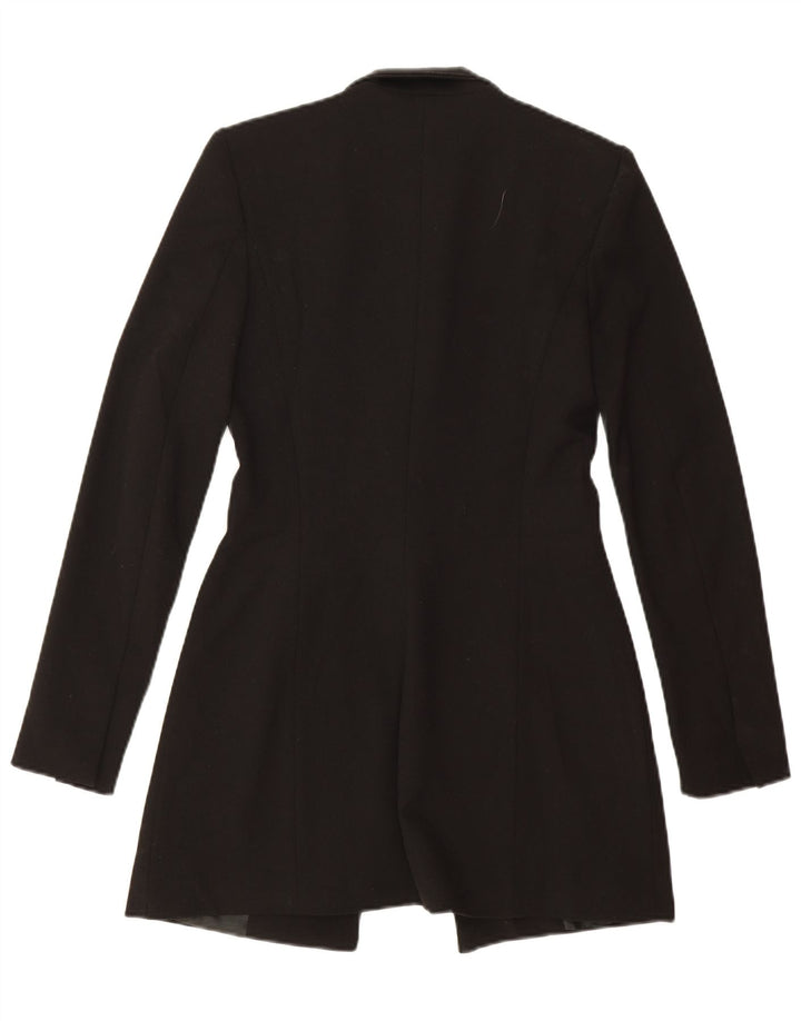 Zara Womens Longline Blazer Jacket UK 6 XS Black Polyester