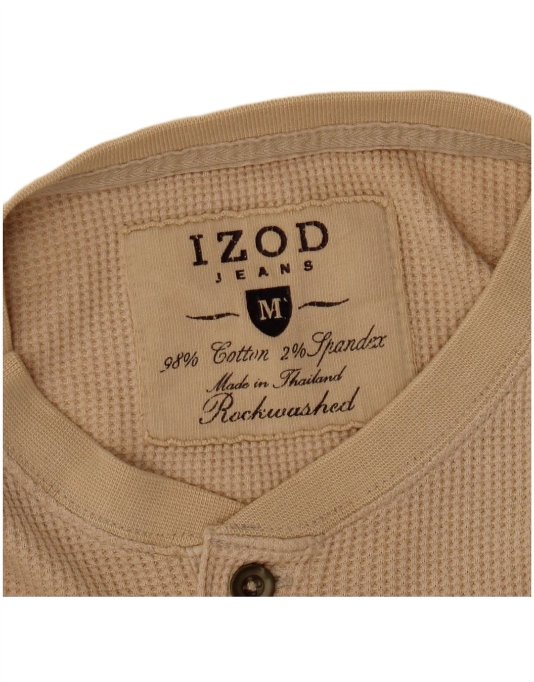 IZOD Mens Top Long Sleeve Medium Beige Cotton