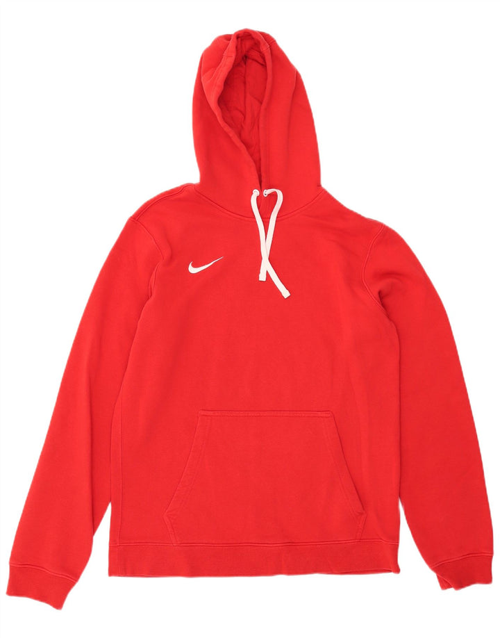 Nike Mens Hoodie Jumper Medium Red Cotton
