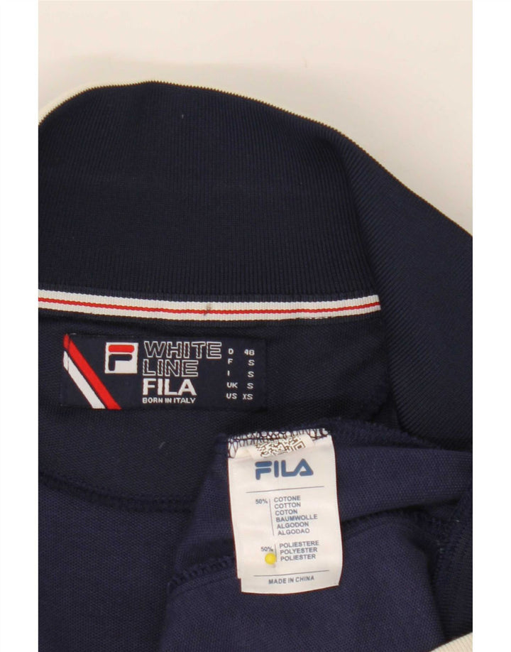 Fila Mens Tracksuit Top Jacket Small Navy Blue Cotton