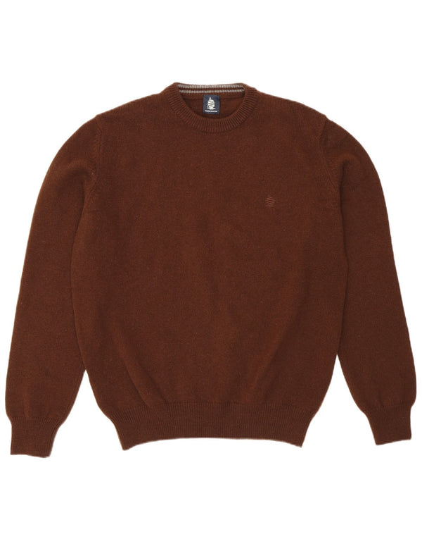 Marina Yachting Mens Crew Neck Jumper Sweater Small Brown New Wool
