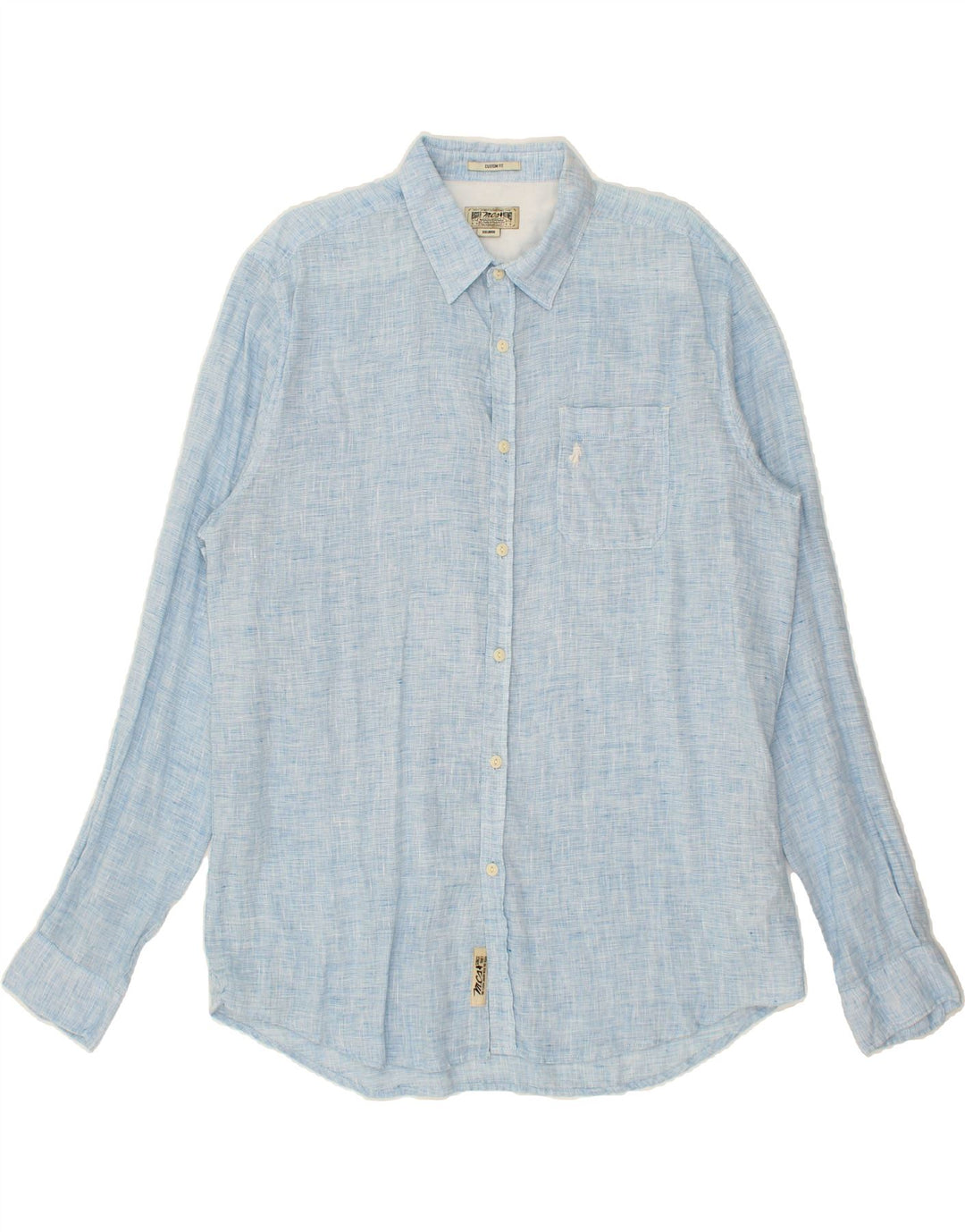 MARLBORO CLASSICS Mens Custom Fit Shirt 2XL Blue Linen