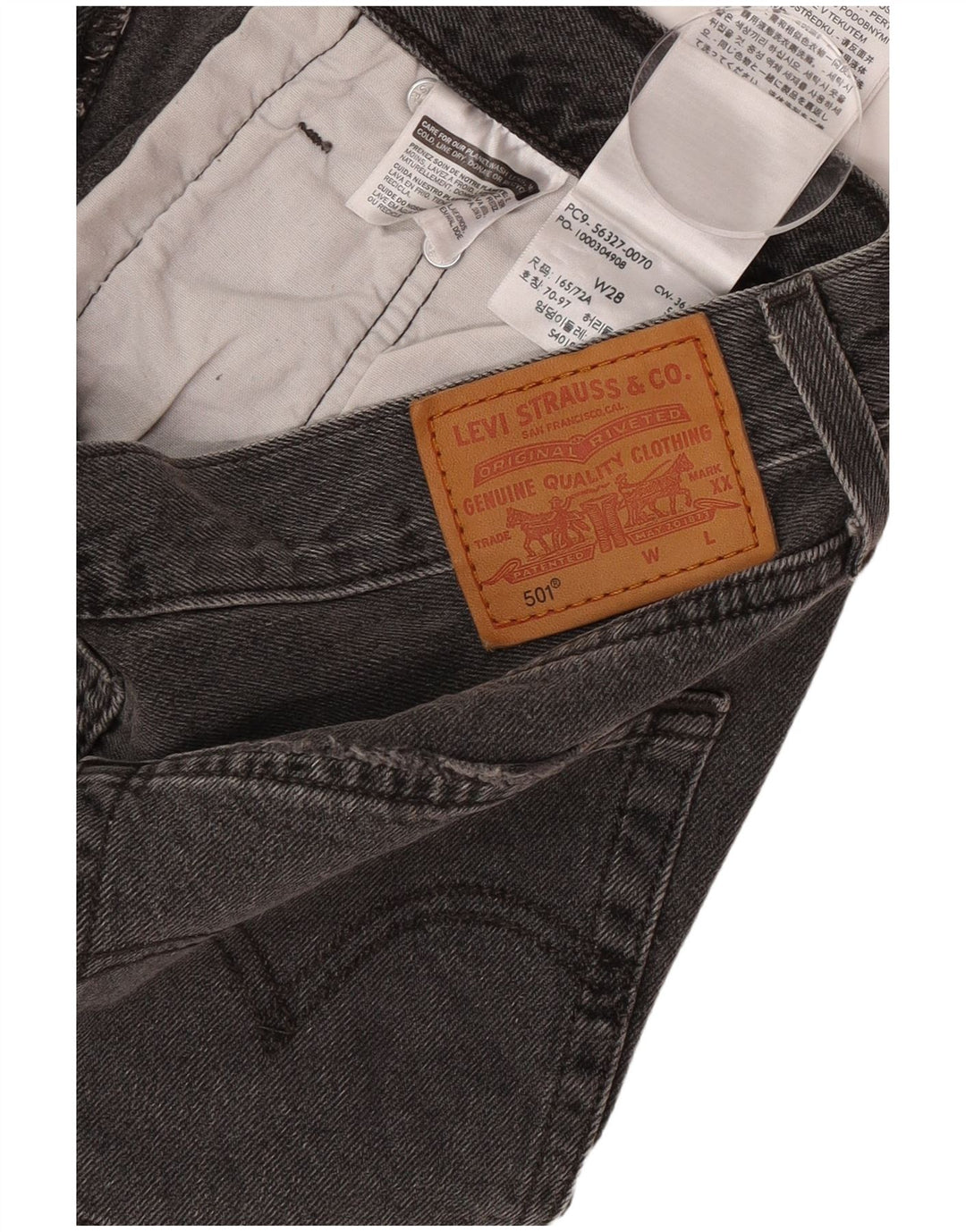 Levi's Womens 501 Denim Shorts W28 Medium Grey Cotton