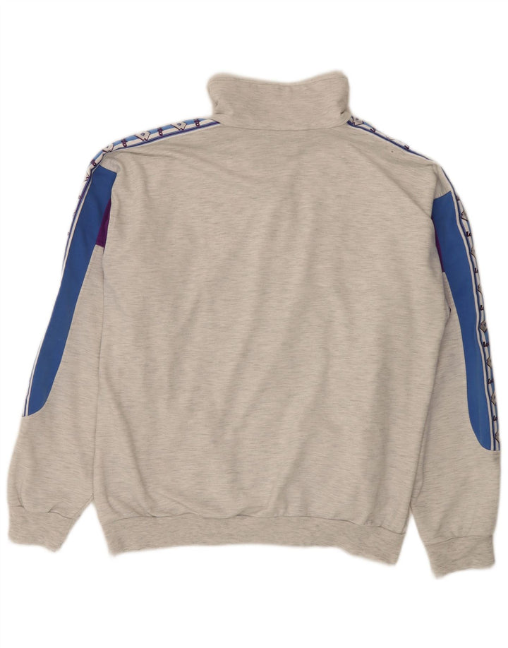 Lotto Mens Graphic Tracksuit Top Jacket Large Grey Colourblock