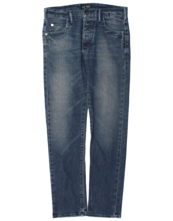 Armani Mens Slim Jeans W32 L32 Blue Cotton