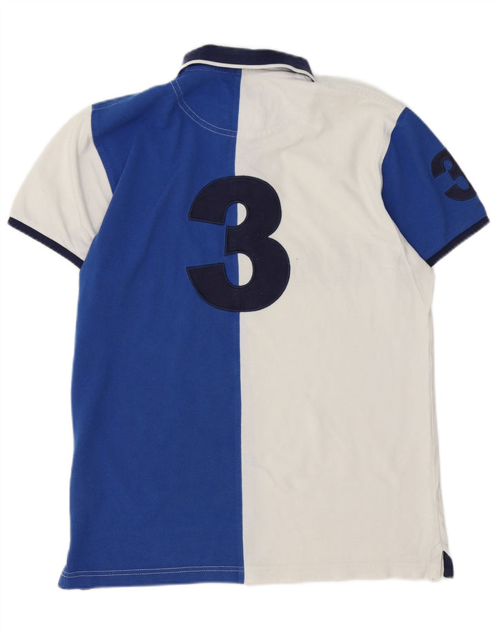 Hackett Mens Tailored Fit Graphic Rugby Polo Shirt Medium White Colourblock