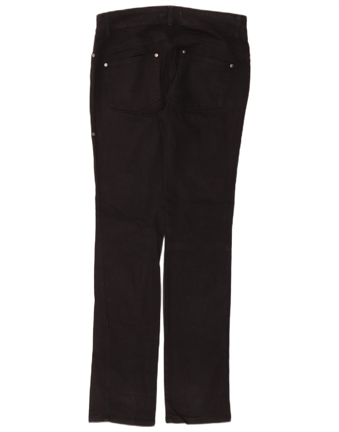 Benetton Womens Low Waist Casual Trousers IT 42 Medium W30 L34 Black Cotton