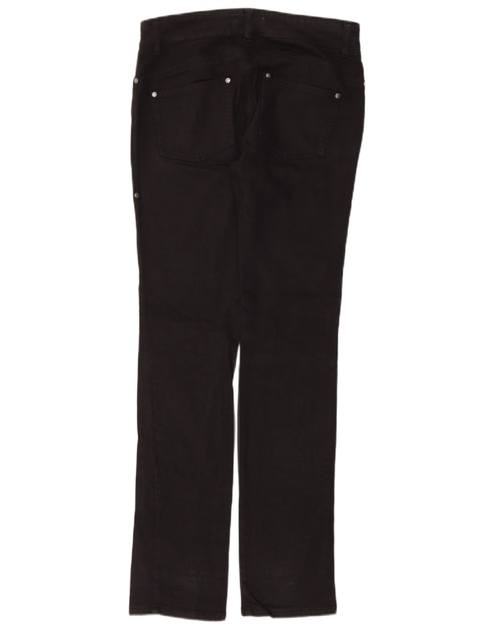 Benetton Womens Low Waist Casual Trousers IT 42 Medium W30 L34 Black Cotton