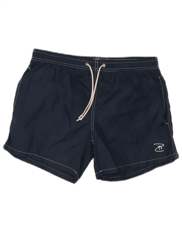Pierre Cardin Mens Swimming Shorts Small Navy Blue Polyester