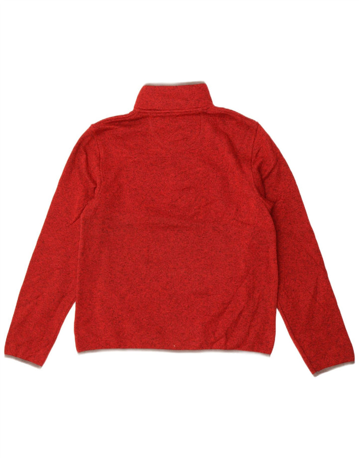 L.L.Bean Mens Button Neck Sweatshirt Jumper Medium Maroon Polyester