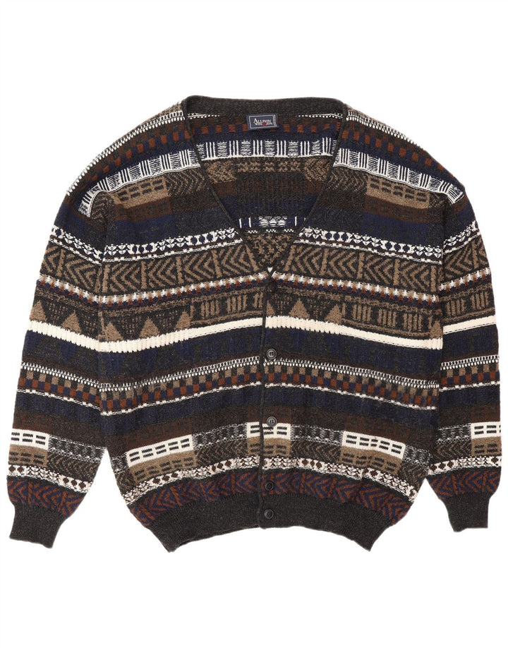 ALLISON WINGATE Mens Cardigan Sweater IT 56 2XL Multicoloured Fair Isle