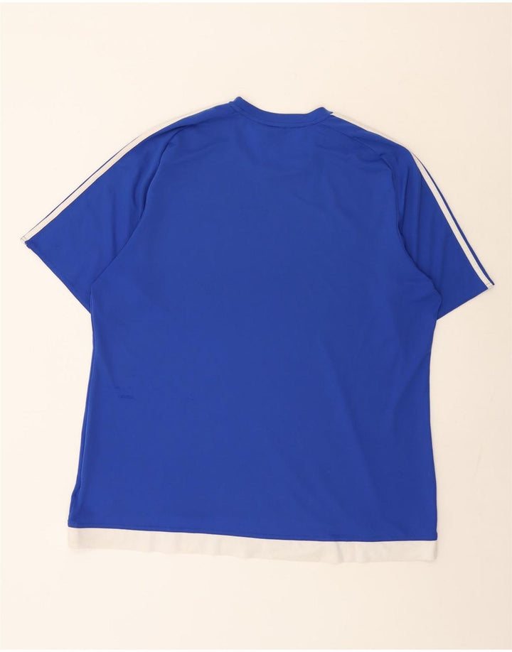 Adidas Mens Climalite T-Shirt Top 2XL Blue Colourblock Polyester