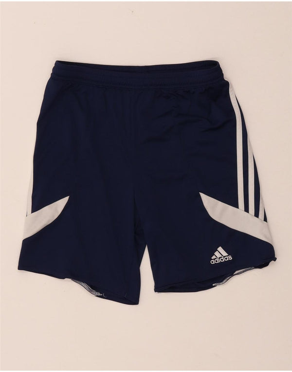ADIDAS Boys Sport Shorts 9-10 Years Large Navy Blue