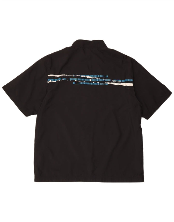 Adidas Mens Short Sleeve Tracksuit Top Jacket Small Black Polyester