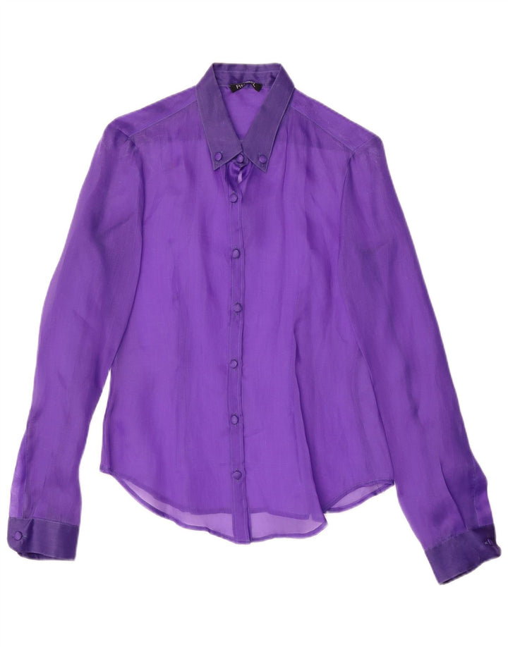 Vintage Womens Shirt Blouse UK 12 Medium Purple