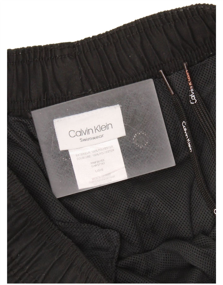 CALVIN KLEIN Mens Graphic Swimming Shorts Large Black Polyester