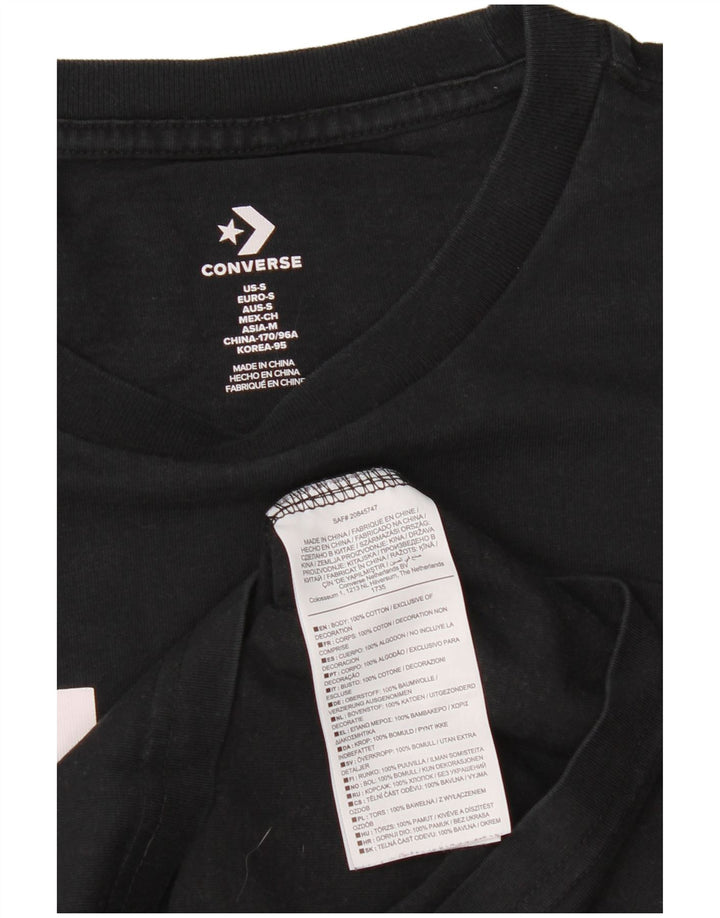 Converse Mens Graphic T-Shirt Top Small Black Cotton