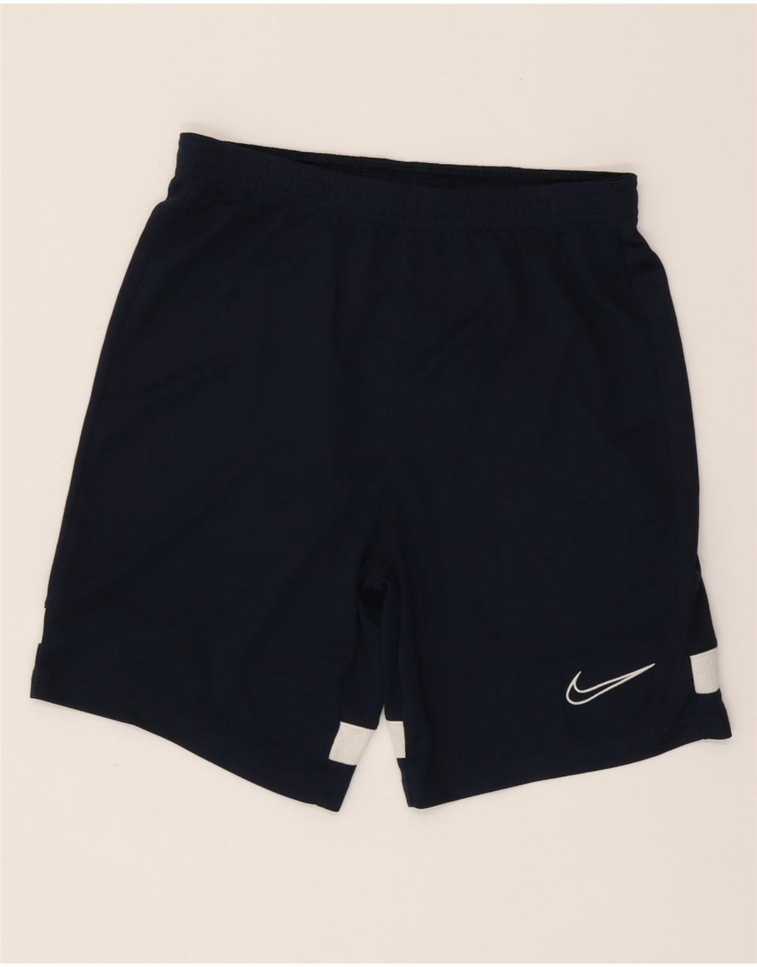 NIKE Boys Dri Fit Sport Shorts 12-13 Years Large Navy Blue Colourblock