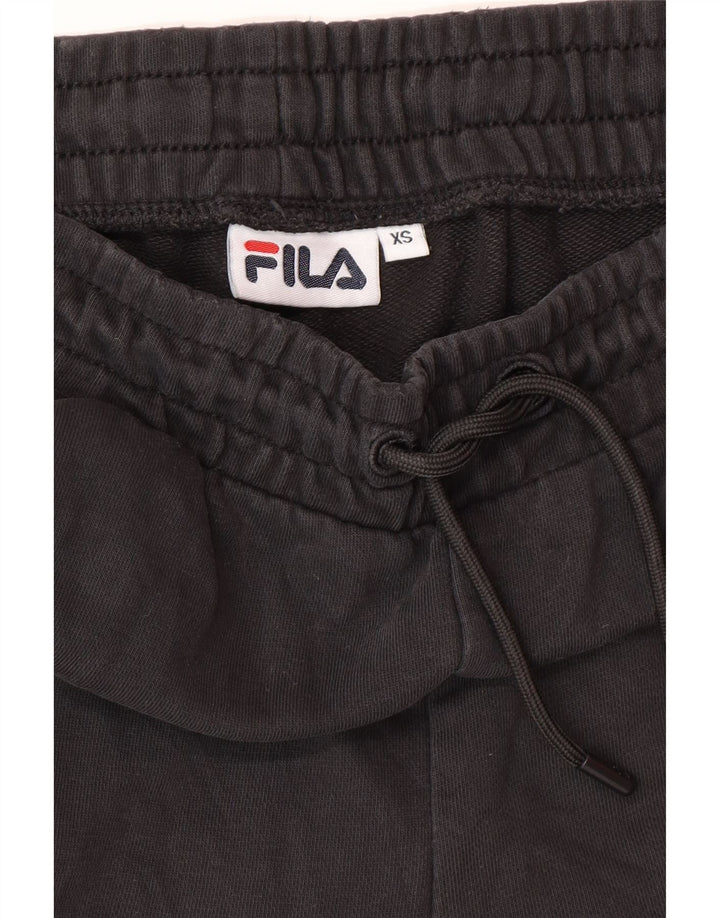 FILA Womens Graphic Tracksuit Trousers Joggers UK 6 XS Black