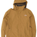 The North Face Mens Hooded Rain Jacket UK 40 Large Brown Polyester