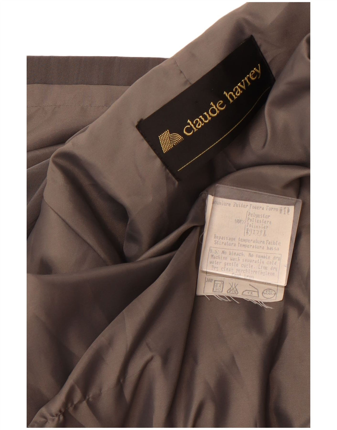 CLAUDE HAVREY Womens Overcoat UK 16 Large Grey Polyester