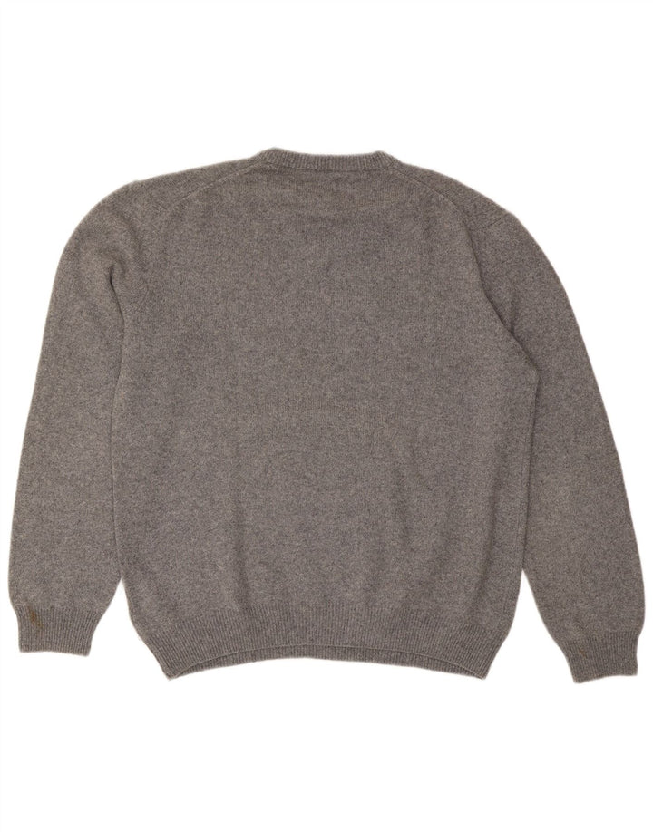 Marlboro Classics Mens V-Neck Jumper Sweater 2XL Grey Wool