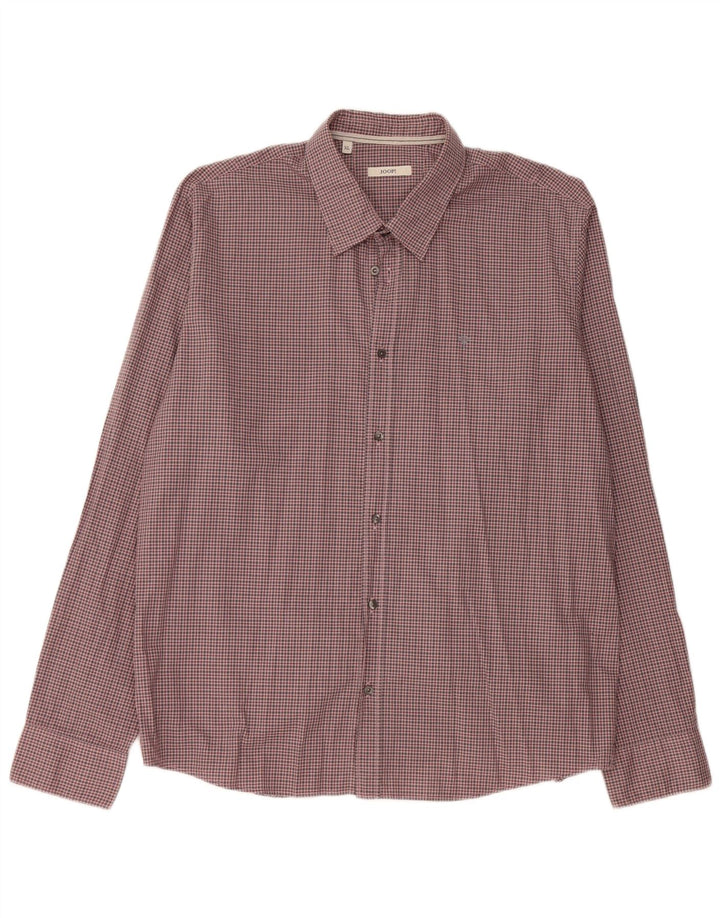 JOOP Mens Shirt XL Pink Check Cotton