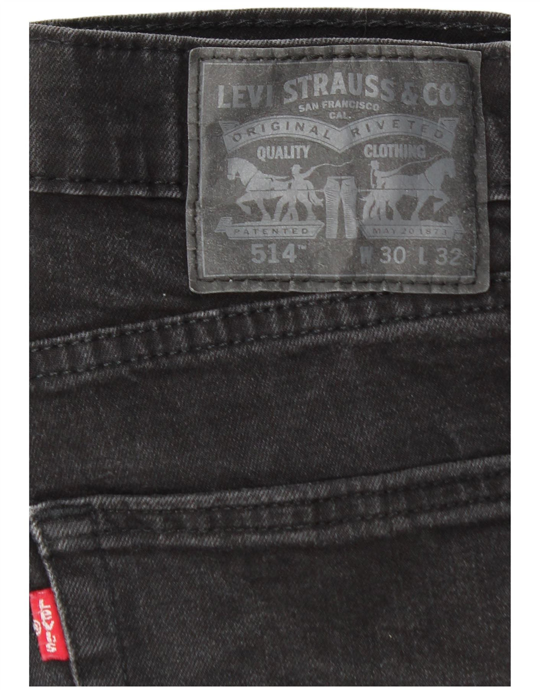 Levi's Mens 514 Straight Jeans W30 L30 Black Cotton