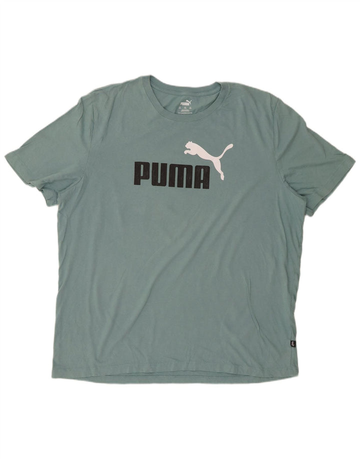 PUMA Mens Graphic T-Shirt Top 2XL Blue