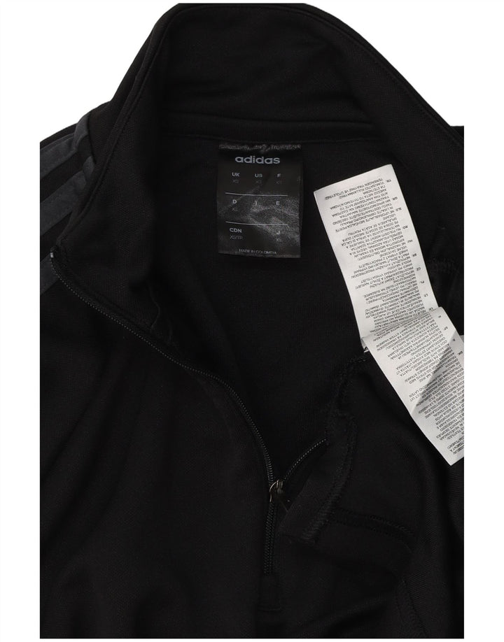 ADIDAS Mens Climalite Zip Neck Pullover Tracksuit Top XS Black Polyester