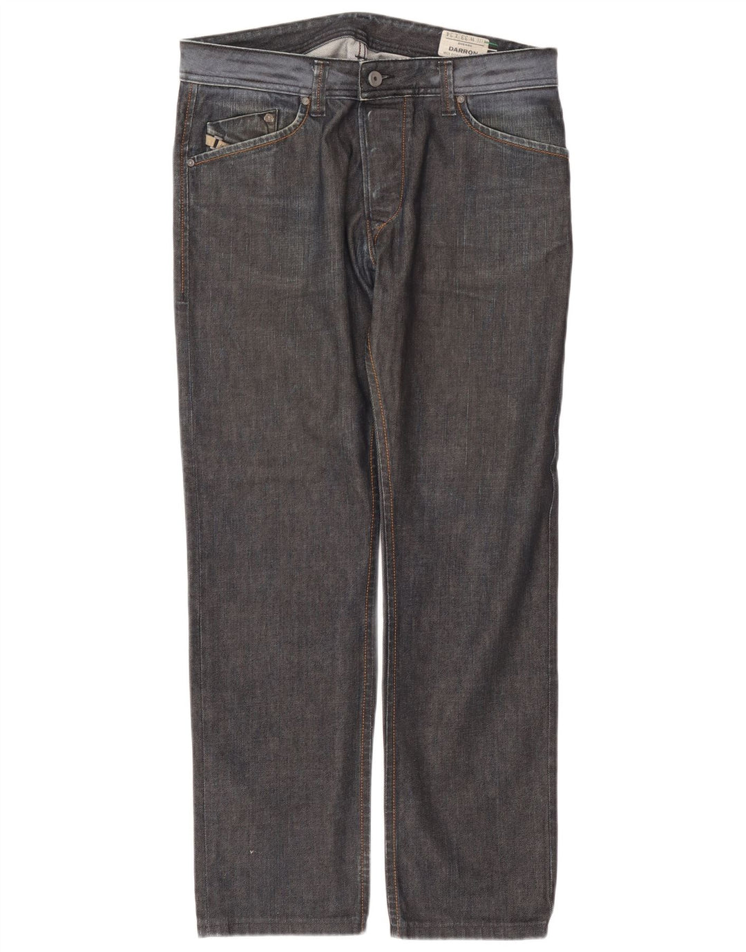 Diesel Mens Darron Straight Jeans W33 L30 Grey Cotton