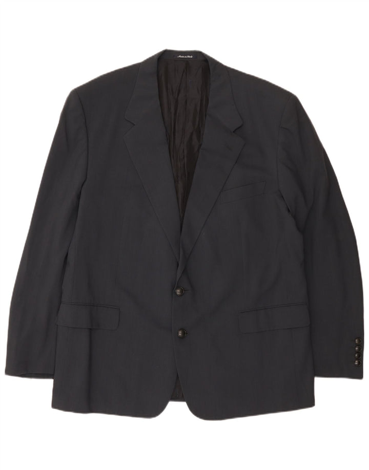 Yves Saint Laurent Mens 2 Button Blazer Jacket IT 56 3XL Grey Wool