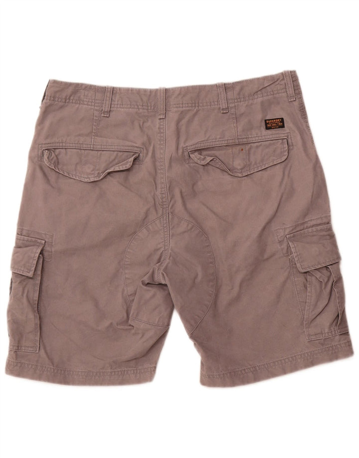 SUPERDRY Mens Cargo Shorts W36 Large Grey Cotton