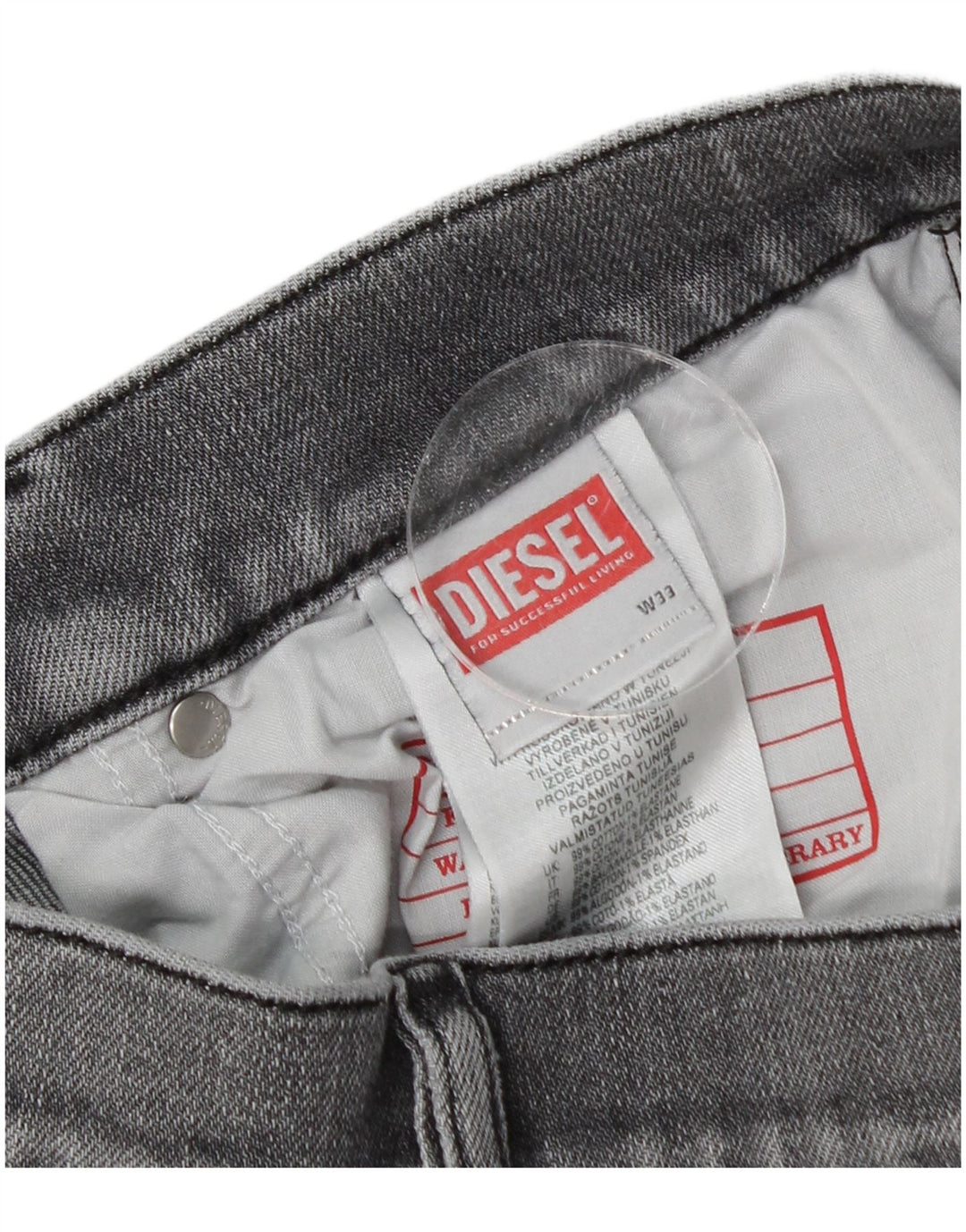 DIESEL Mens Skinny Jeans W33 L30  Grey Cotton