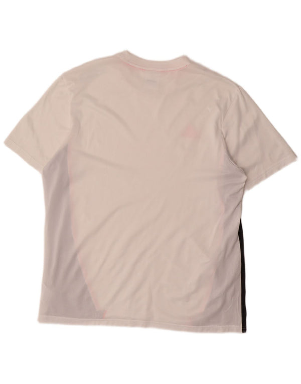 Adidas Mens Graphic T-Shirt Top Large White Colourblock Polyester