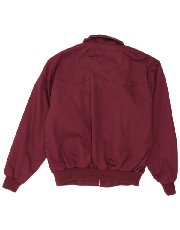 Relco Mens Bomber Jacket UK 40 Large Burgundy Polyester