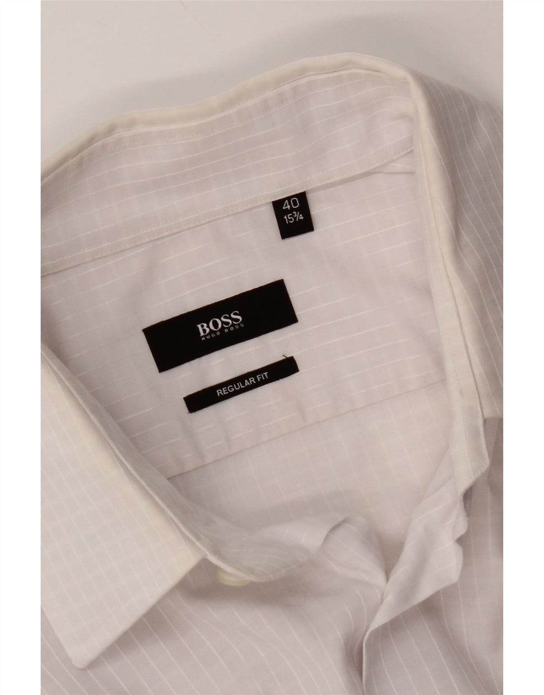 HUGO BOSS Mens Regular Fit Shirt Size 40 15 3/4 Medium White Gingham