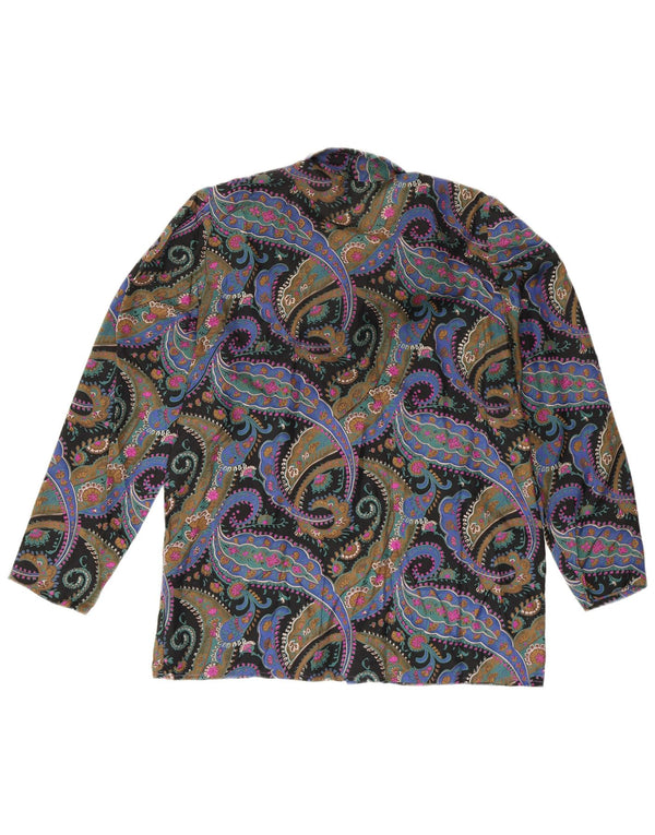 Vintage Womens Long Sleeve Shirt UK 10 Small Multicoloured Paisley Retro