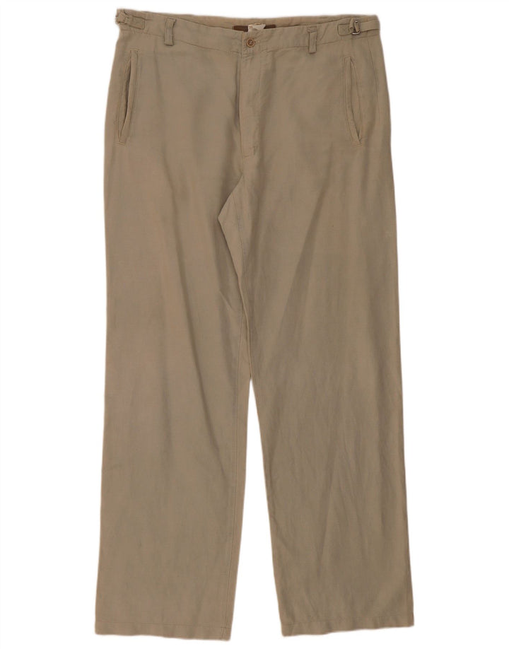 VALENTINO JEANS Mens Straight Casual Trousers IT 56 3XL W38 L34 Beige