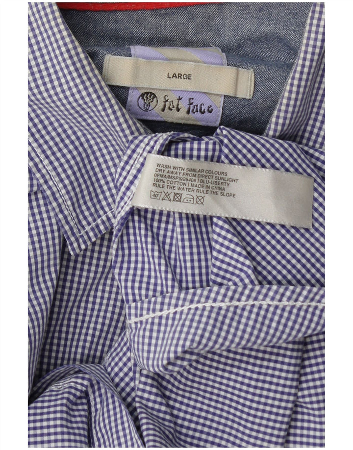Fat Face Mens Regular Fit Shirt Large Blue Striped Cotton