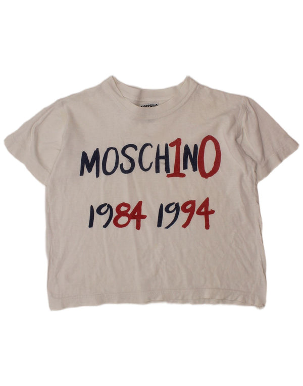 MOSCHINO Girls Graphic T-Shirt Top 4-5 Years White