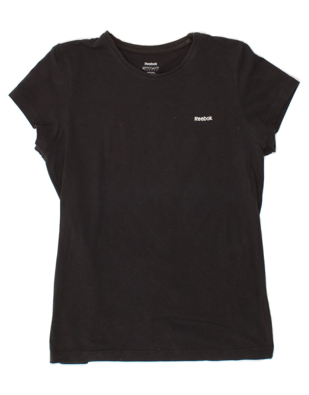 REEBOK Womens T-Shirt Top UK 14 Large Black Vintage Reebok and Second-Hand Reebok from Messina Hembry 