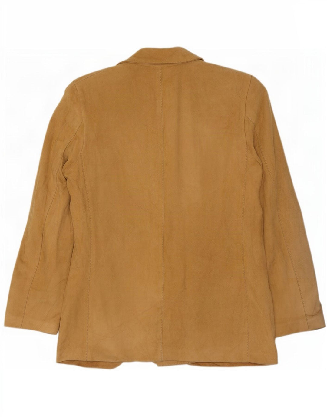 Vintage Womens Double Breasted Suede Blazer Jacket IT 44 Medium Beige