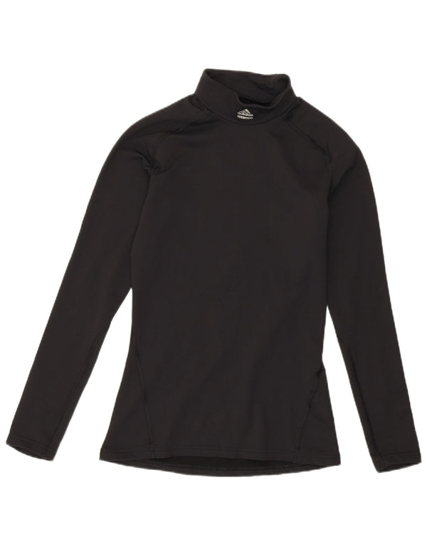 Adidas Womens Climawarm Graphic Top Long Sleeve UK 8 Small Black Nylon